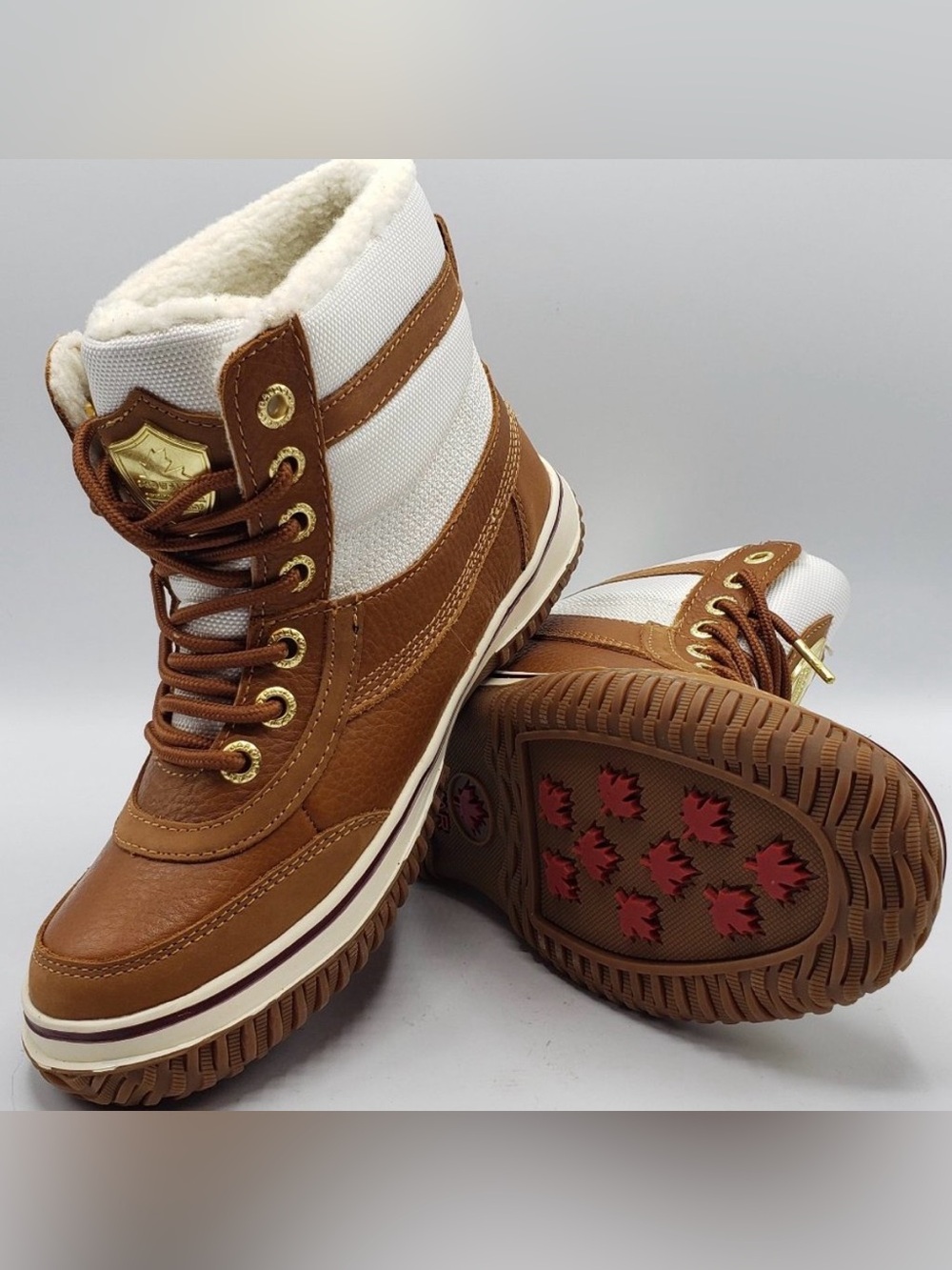 NEW Snowslide Georgia Pajar Boots Cognac Nylon Leather